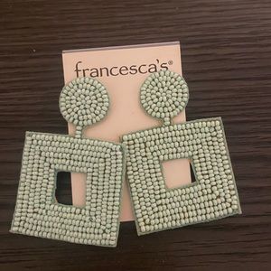 Mint beaded earrings